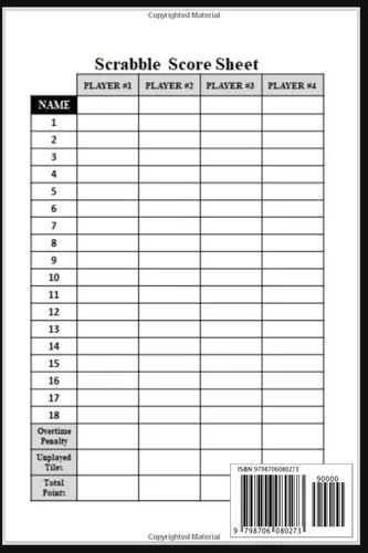 Vista 2 de Scrabble Score Pad scrabble game score sheets