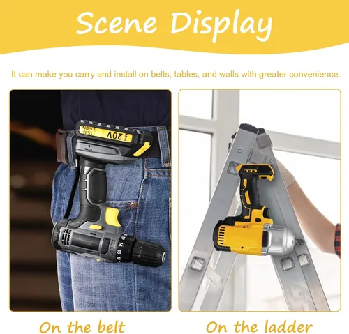 Vista 2 de Juego de 2 clips para cinturón Dewalt 304 de acero inoxidable para herramientas de taladro Dewalt, clips Dewalt, con tornillos para Dewalt N268241