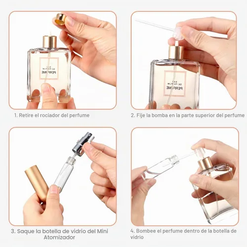 Vista 5 de Boao - Atomizador de perfume de 0.2 fl oz con herramienta de llenado de bomba, perfume de colonia a granel