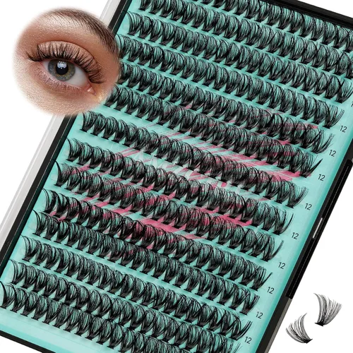 Vista 22 de Kit de Extensión de Pestañas, Kit de Racimos de Pestañas DIY 168Pcs con Pegamento de Unión y Sello Impermeable, Removedor de Pestañas para Kit