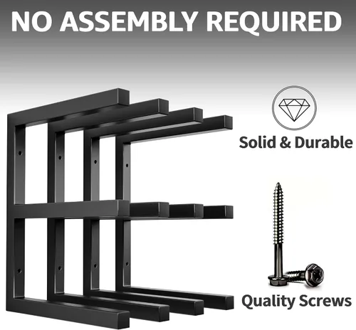 Vista 3 de YYR Organizador de madera y estante de almacenamiento de madera, estante de metal resistente con 6 niveles que soporta hasta 1200 libras, uso