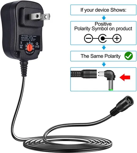 Vista 6 de SoulBay – Adaptador de CC/CA de multi voltios, universal, 12 W, cambio de fuente de poder con 6 enchufes adaptadores a elección, apto