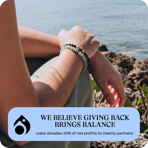 Vista 5 de Lokai Gemstone Beaded Bracelet for Women & Men, Stone & Metal Collection - Crystal & Gemstone Jewelry Fashion Bracelet Slides-On for Comfortable Fit