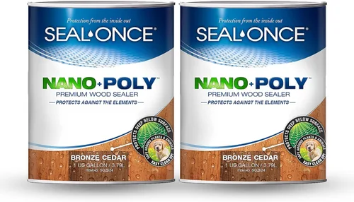 Vista 33 de Sellador Seal-Once Nano+Poly de madera penetrante con poliuretano, sellador impermeable de alta calidad, 1 galón, negro Sellador impermeable