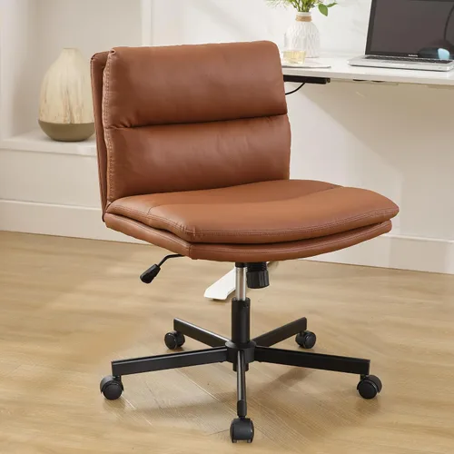 Vista 7 de Okeysen Criss Cross Chair with Wheels, Armless Wide Seat Cross Legged Comfy Office Desk Chair, Height Adjustable Swivel Computer Task Chairs for