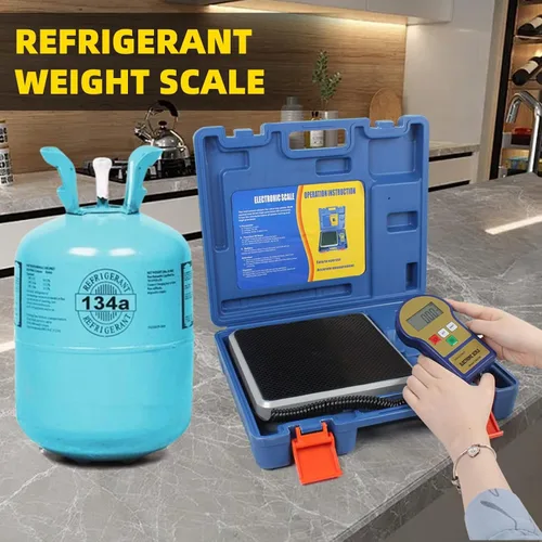 Vista 10 de BACOENG Báscula electrónica digital de carga de refrigerante de 220 libras para recuperación de freón HVAC AUTO AC con apagado automático, luz