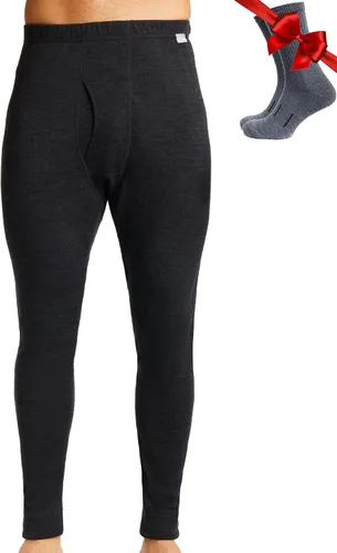 Vista 16 de Pantalón de primera capa de lana merina para hombre, 100% lana merina, peso pesado, medio, ligero, ropa interior térmica Long Johns y calcetines .