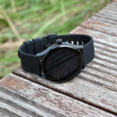 Vista 8 de BISONSTRAP Correas de reloj de silicona, correas de reloj delgadas con liberación rápida, 0.787 in, negro con hebilla negra