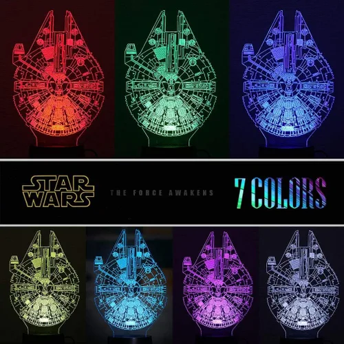Vista 4 de Manco 3 patrones de 16 colores 3D luz nocturna regalos de cumpleaños para fans