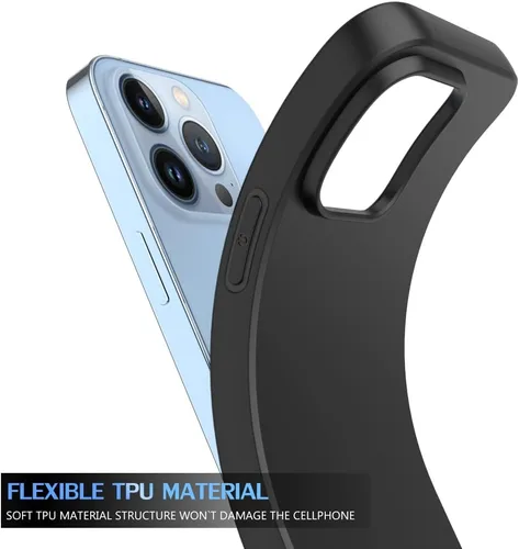 Vista 3 de Funda Puxicu para iPhone 12 Pro Max, cubierta protectora de TPU mate suave de diseño delgado para iPhone 12 Pro Max, negra