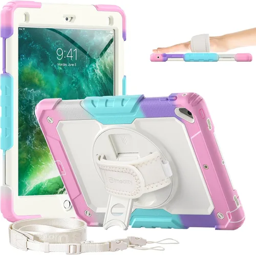 Vista 11 de Timecity - Funda para iPad de 6ª y 5ª generación, 9,7 pulgadas, 2018/2017, con soporte giratorio, silicona, carcasa protectora de PC de repuesto