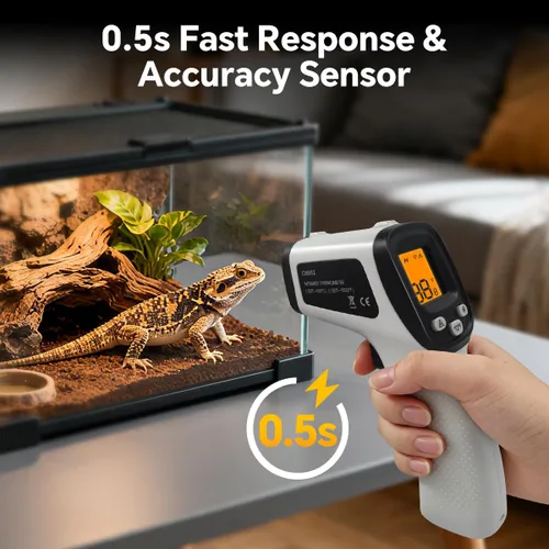 Vista 2 de Pistola termómetro digital infrarroja para cocinar, barbacoa, horno de pizza, termómetro infrarrojo láser con retroiluminación, -58℉~1022℉(-58.0