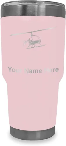 Vista 25 de LaserGram Vaso aislado al vacío de 20 onzas, helicóptero 2, grabado personalizado incluido (negro)