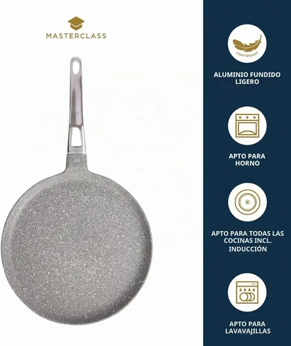 Vista 3 de MasterClass MCMCP28 - Sartén antiadherente de aluminio fundido para inducción, 28 cm (11"), color gris