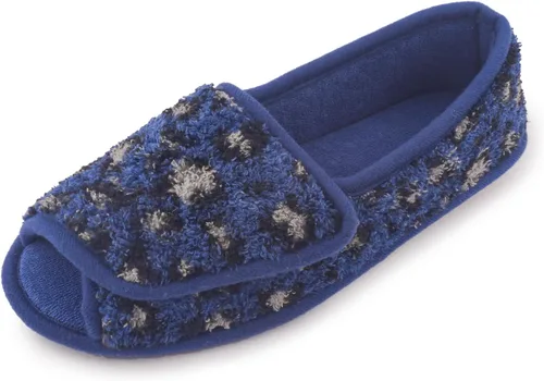 Vista 34 de Git-up -Pantuflas para mujer con diabetes/artritis/edema, cierre ajustable, espuma viscoelástica, punta abierta, extra ancha