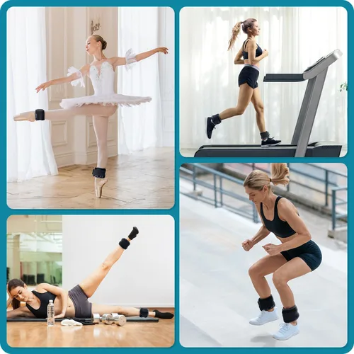 Vista 7 de Sportneer Ankle Weights for Men Women Strength Training, 4/10 lbs Pair Leg Weights Set Comfortable and Soft Perfect for Dancing Running Walking