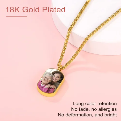 Vista 148 de FindChic Collares personalizados con urna para cenizas, barra vertical, gato, luna, reloj de arena, garra de perro, acero inoxidable, chapado en oro