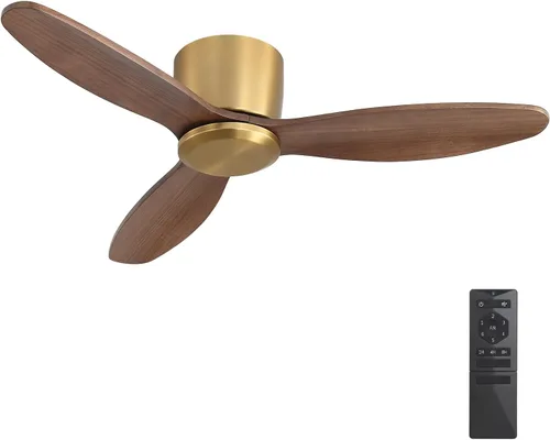 Vista 8 de WINGBO Ventilador de techo empotrado de madera sin luz