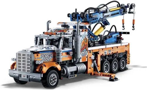 Vista 4 de Lego 42128 Technic - Camión de remolque resistente con grúa de juguete para niños y niñas con funciones mecánicas, juego de construcción de modelos