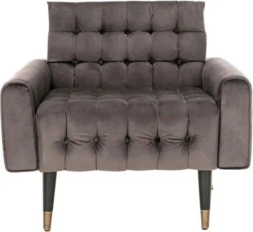Vista 11 de Safavieh Inicio Amaris Retro Glam Caléndula Terciopelo y Negro Copetudo Accent Silla