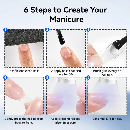 Vista 7 de JODSONE Gel de pegamento de uñas 4 en 1 de 0.5 onzas líquidas para puntas de uñas, pegamento de extensión de larga duración para puntas de uñas