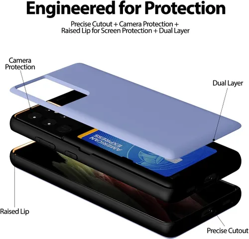 Vista 5 de GOOSPERY Tope Magnético de Puerta Compatible con Galaxy S21 Ultra, Funda Cartera con Portarjetas, Imán Fácil de Cierre Automático, Cubierta Trasera