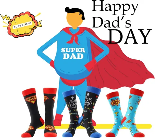 Vista 2 de BONANGEL Dad Socks Mens Funny Novelty Crazy Funky Socks Best Gifts for Fathers Day Birthday Christmas from Daughter Son