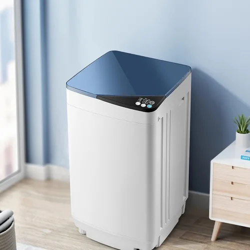 Vista 8 de Casart - Lavadora portátil con capacidad de peso de 7.7 libras, lavadora y secadora completamente automática (azul y blanco)