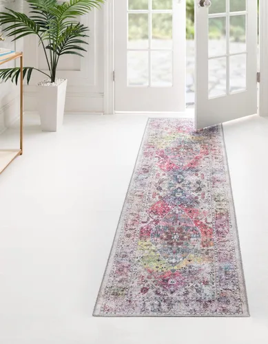 Vista 16 de Unique Loom Yara Collection - Alfombra de área Yash (2' x 3' Rectángulo, Lino Carbón/Beige)