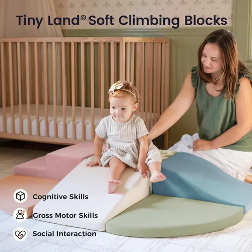 Vista 2 de Tiny Land Bloques de escalada de espuma suave para niños pequeños Morandi