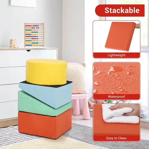 Vista 5 de GarveeLife Bloques de escalada de espuma para niños pequeños, juguetes de escalada impermeables para niños pequeños, gimnasio de selva para bebé