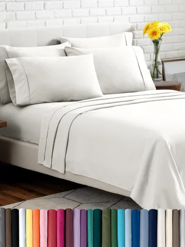 Vista 26 de Bare Home Juego de sábanas 1800 ultra suaves con 4 fundas de almohada 04 - Gris