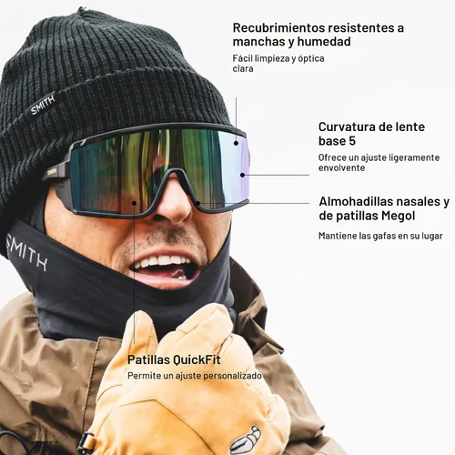Vista 6 de SMITH Pursuit Sunglasses – ChromaPop Glacier Photochromic Lenses, Large Fit Negro mate