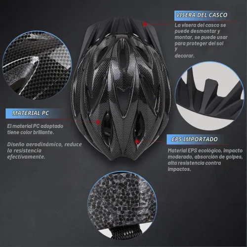 Vista 9 de JBM Casco de bicicleta, casco de bicicleta para hombres y mujeres, casco de bicicleta para adultos con visera