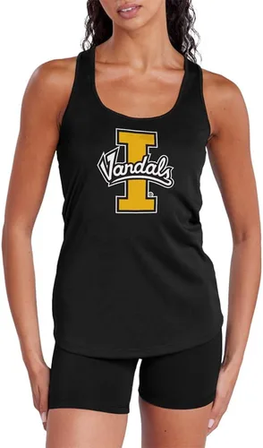 Vista 507 de Camiseta deportiva sin mangas oficial de NCAA Collegiate para mujer, con espalda cruzada, colección con logotipo primario