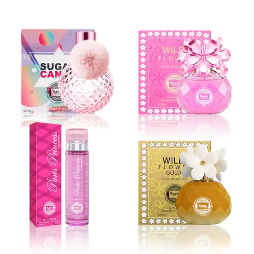 Vista 12 de Hybrid & Company Mujer 4 unids Black Opinion La Vie En Rose Paris Para Su Primavera Floración Perfume Natural Spray Fresco Fragancia