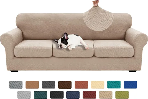 Vista 39 de XINEAGE Funda de diván para sofá en forma de L, fundas de sofá modular para mascotas, funda de asiento de sofá antideslizante lavable, fundas