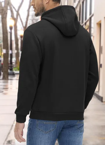 Vista 3 de BIYLACLESEN Sudadera con capucha para hombre, con forro polar suave, sudadera con capucha y bolsillos canguro