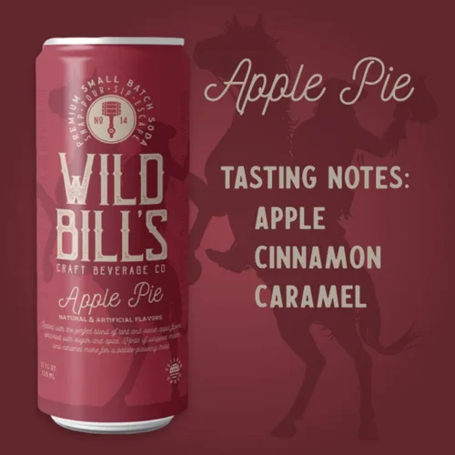 Vista 3 de Wild Bill's Apple Pie Soda Classic Craft Soda Pop - Refrescos y bebidas gaseosas artesanales clásicas, hechas con azúcar de caña pura, sin cafeína