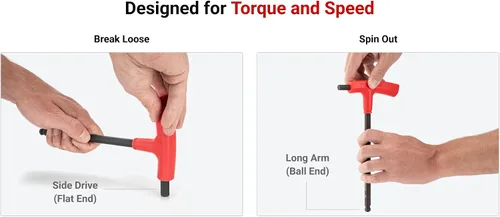 Vista 3 de TEKTON Juego de llaves hexagonales con mango en T, 8 piezas (0.079-0.394 in) KTX90203