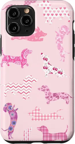 Vista 27 de Funda para iPhone 11 rosa boho Dachshund Doxie