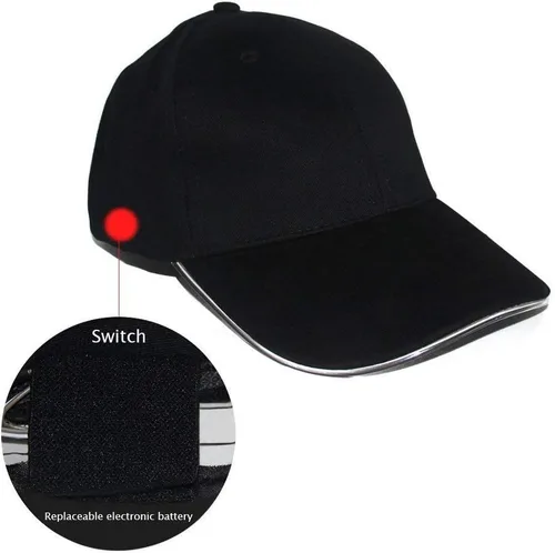 Vista 2 de Gorra de béisbol unisex con luces ultra brillantes, talla única