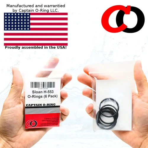 Vista 7 de Captain O-Ring Repuesto H-553/5308696 / P6000-C31 / A912809-0070A Anillos tóricos para Zurn, Sloan, Royal/Regal, American Standard Válvula