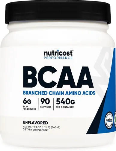 Vista 27 de Polvo Nutricost BCAA (Uva, 120 porciones) - Sin gluten, sin OMG, vegetariano, proporción óptima 2:1:1 Sin gluten, vegetariano