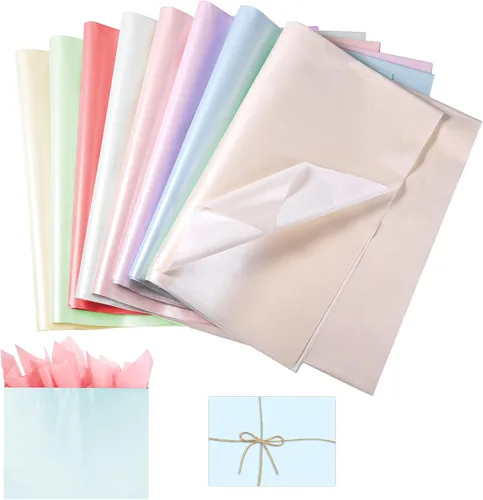 Vista 8 de KINBOM 30 hojas de papel de seda metálico de 19.7 x 13.8 pulgadas