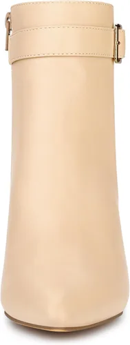 Vista 3 de Allegra K Botines de tacón decorativo con hebilla en punta para mujer