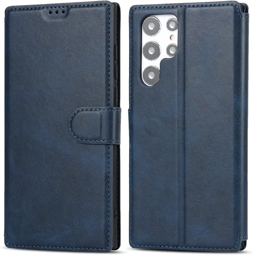 Vista 12 de QLTYPRI Para Samsung Galaxy S21 5G Caso PU Funda De Cuero Flip Con Ranuras Para Tarjetas Soporte De Visión Cierre Magnético Flip Folio Cubierta Negro