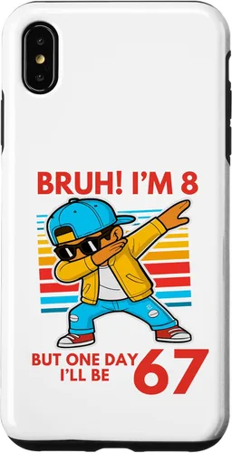 Vista 11 de Bruh I'm 8 But One-Day I'll Be 67 Retro 8th Birthday Kids Case for iPhone 17