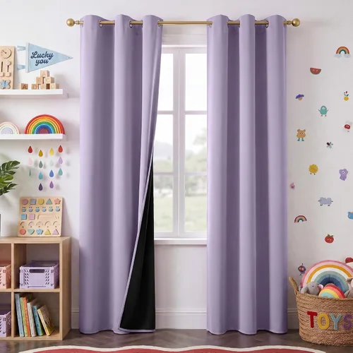 Vista 112 de NICETOWN Cortinas 100% Opacas Cortas de 36 Pulgadas de Largo para Dormitorio, Privacidad Aislamiento Térmico con Ojales Cortinas de Ventana