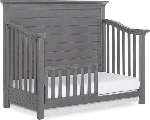Vista 3 de Evolur Waverly - Cuna convertible de panel completo 5 en 1 en gris rústico, certificado JPMA y Greenguard Gold, fabricada con madera dura seca al